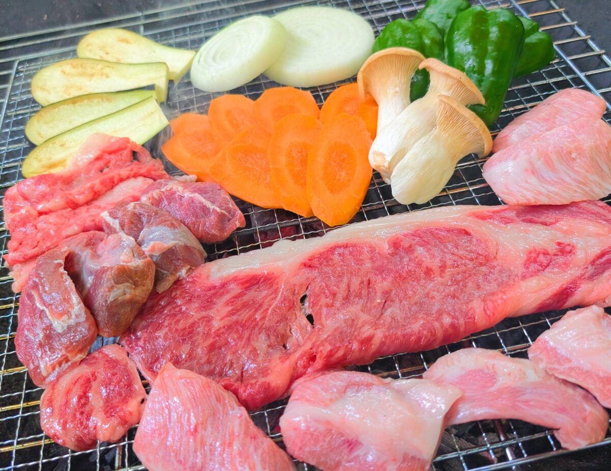 那須高原黒毛和牛のBBQ夕食